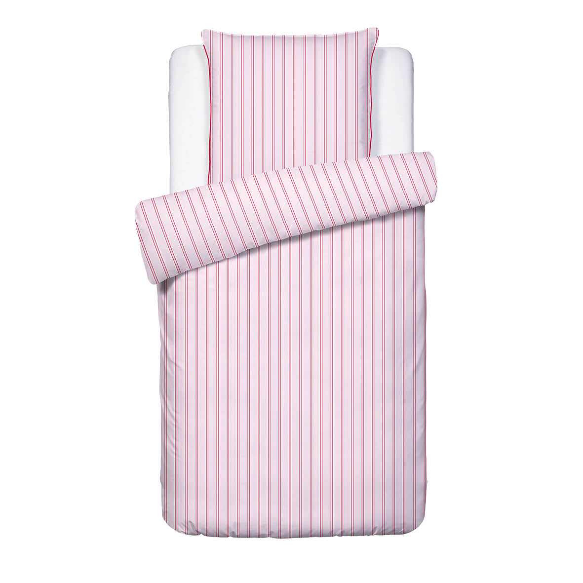 Duvet cover + pillowcase cotton satin - Silva - Pink / Red