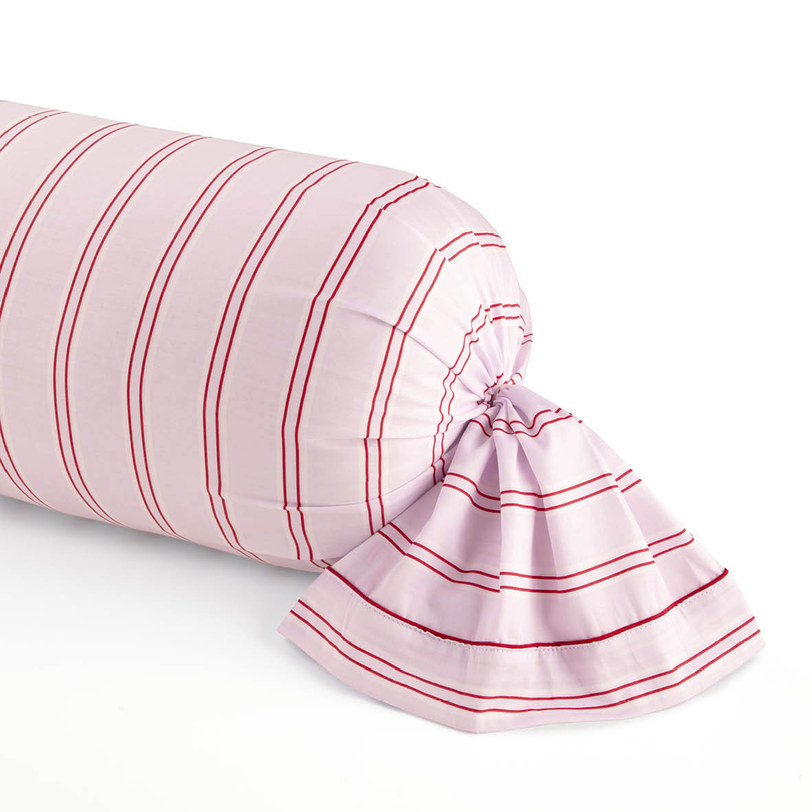 Bolster case cotton satin - Silva - Pink / Red