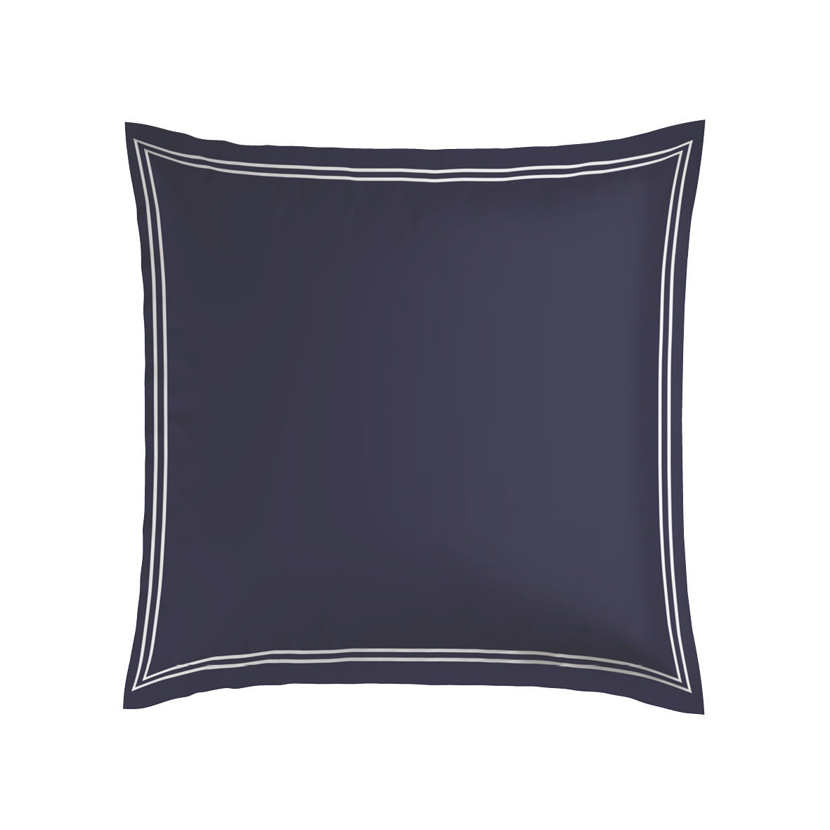 Taie(s) d'oreiller satin de coton - Annecy Blanc / Bleu fonce