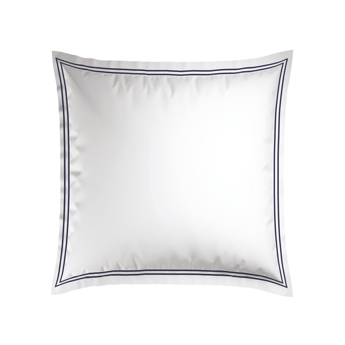 Taie(s) d'oreiller satin de coton - Annecy Bleu fonce / Blanc