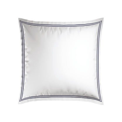 Taie(s) d'oreiller satin de coton - Annecy Bleu fonce / Blanc