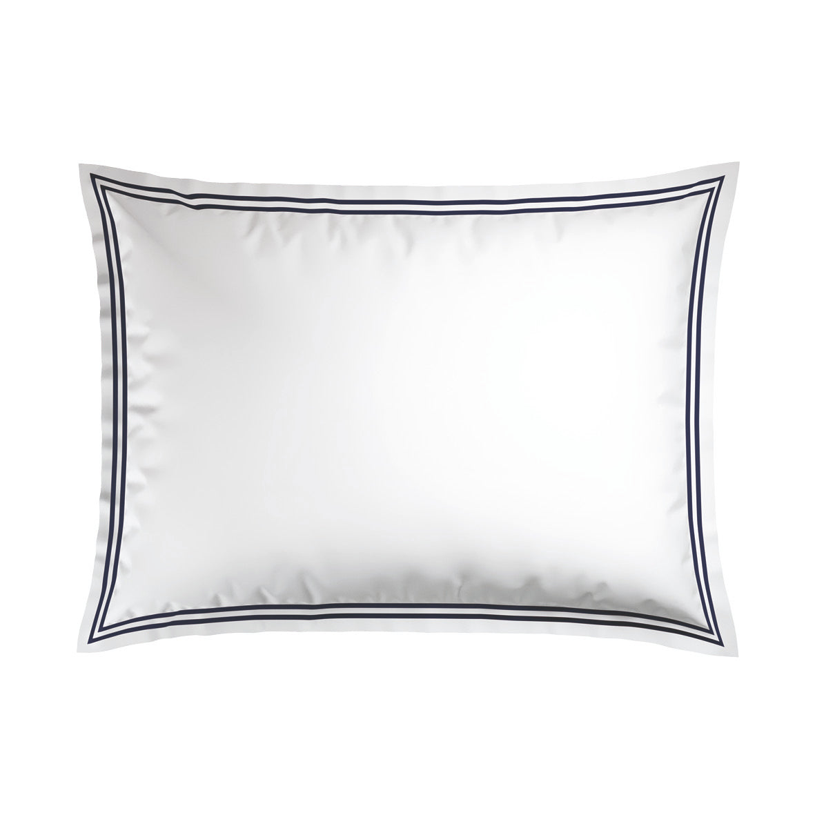 Taie(s) d'oreiller satin de coton - Annecy Bleu fonce / Blanc