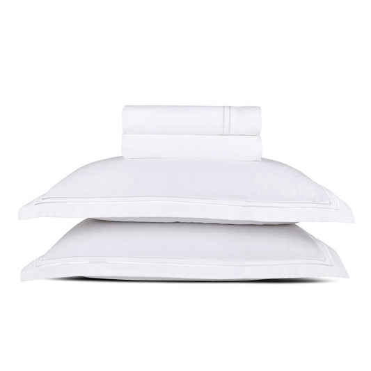 Ensemble de draps satin de coton - Annecy Blanc / Blanc