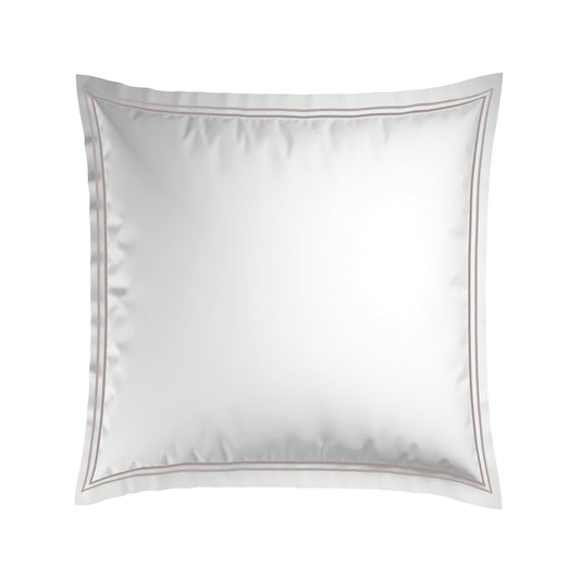 Taie(s) d'oreiller satin de coton - Annecy Taupe / Blanc