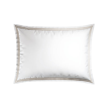 Pillowcase(s) cotton satin  - Annecy Taupe / White