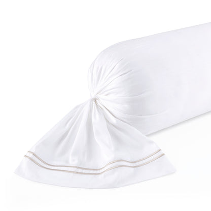 Pillowcase(s) cotton satin  - Annecy Taupe / White
