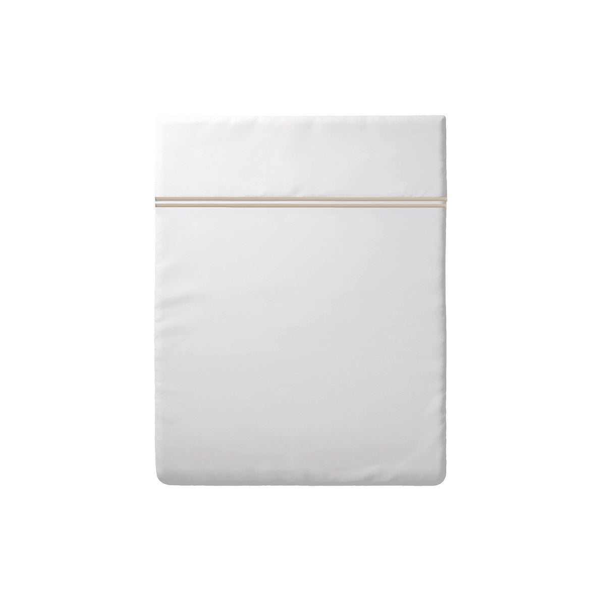 Flat sheet cotton satin  - Annecy Taupe / White