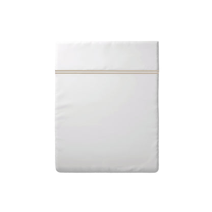 Flat sheet cotton satin  - Annecy Taupe / White
