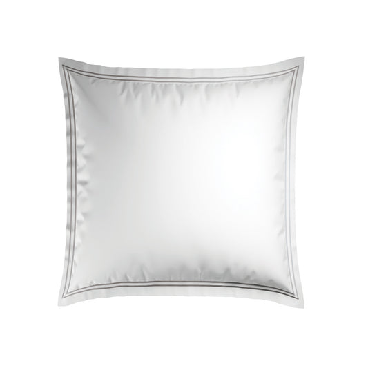 Taie(s) d'oreiller satin de coton - Annecy Grey / Blanc