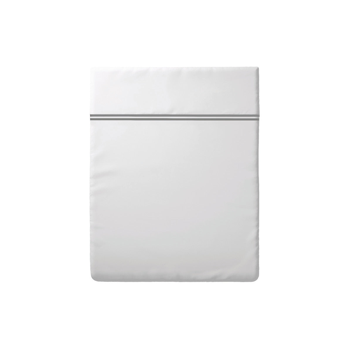 Flat sheet cotton satin  - Annecy Grey / White