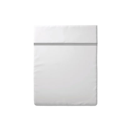 Flat sheet cotton satin  - Annecy Grey / White