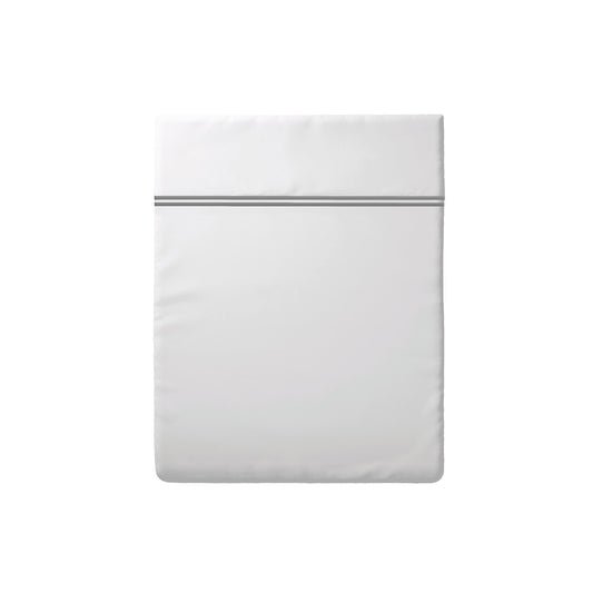 Drap plat satin de coton - Annecy Grey / Blanc
