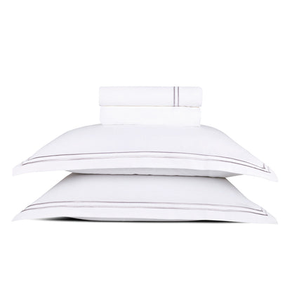 Sheet set cotton satin  - Annecy Grey / White