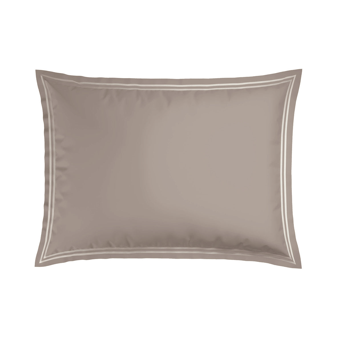Pillowcase(s) cotton satin  - Annecy White / Taupe