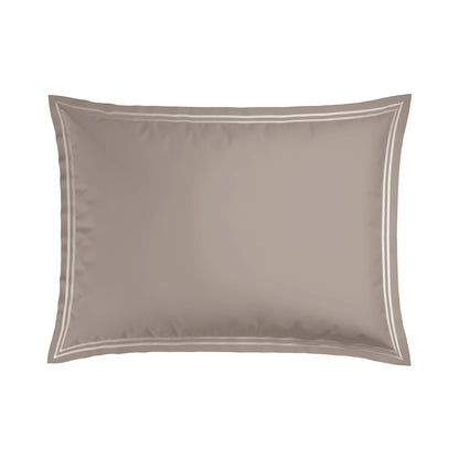 Pillowcase(s) cotton satin  - Annecy White / Taupe