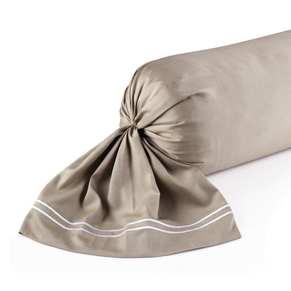 Pillowcase(s) cotton satin  - Annecy White / Taupe