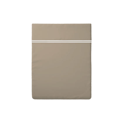 Flat sheet cotton satin  - Annecy White / Taupe