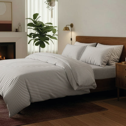 Duvet cover + pillowcase cotton percale  - Sorbonne Taupe