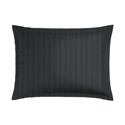 Pillowcase(s) cotton satin dobby stripe woven  -  Black