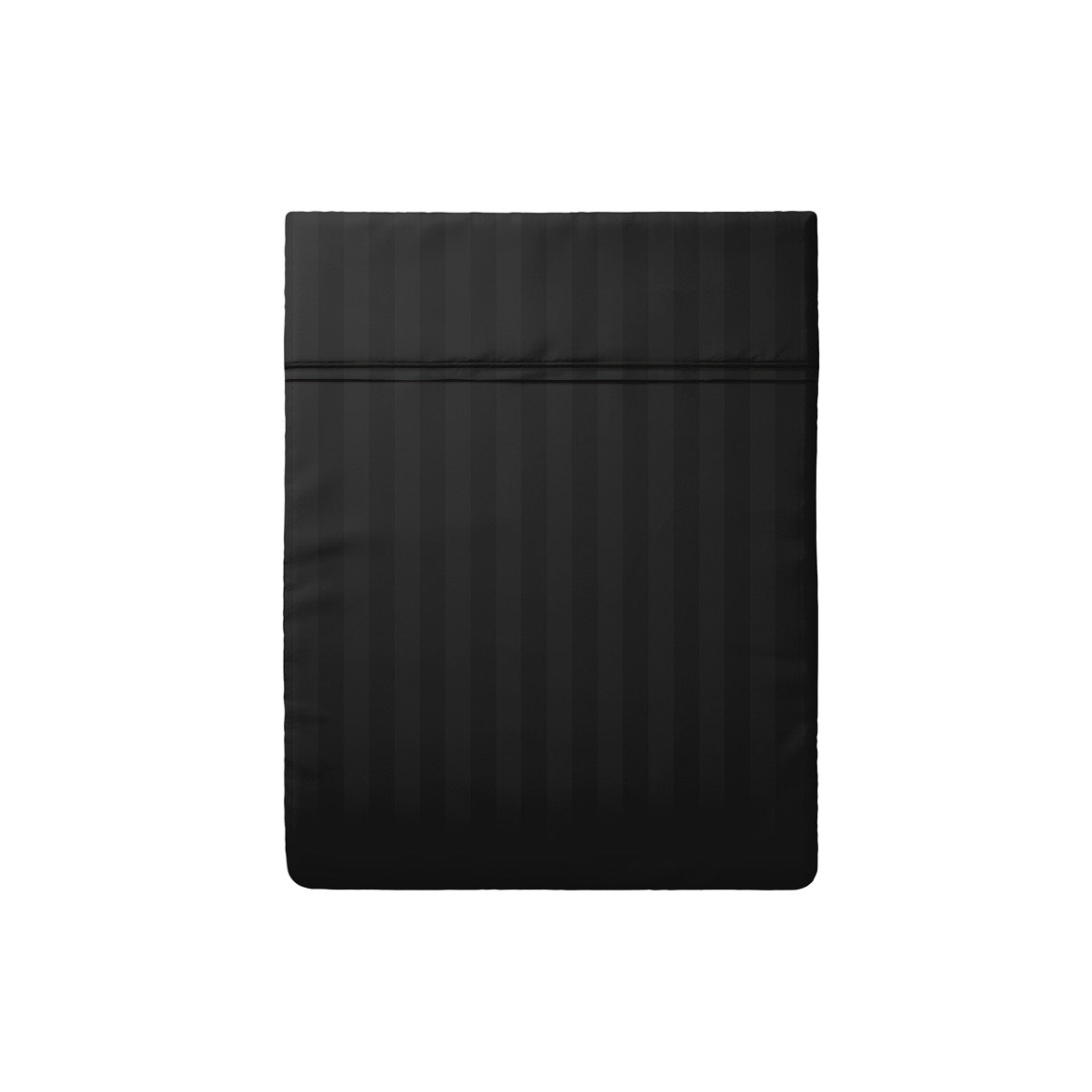 Flat sheet cotton satin dobby stripe woven  -  Black