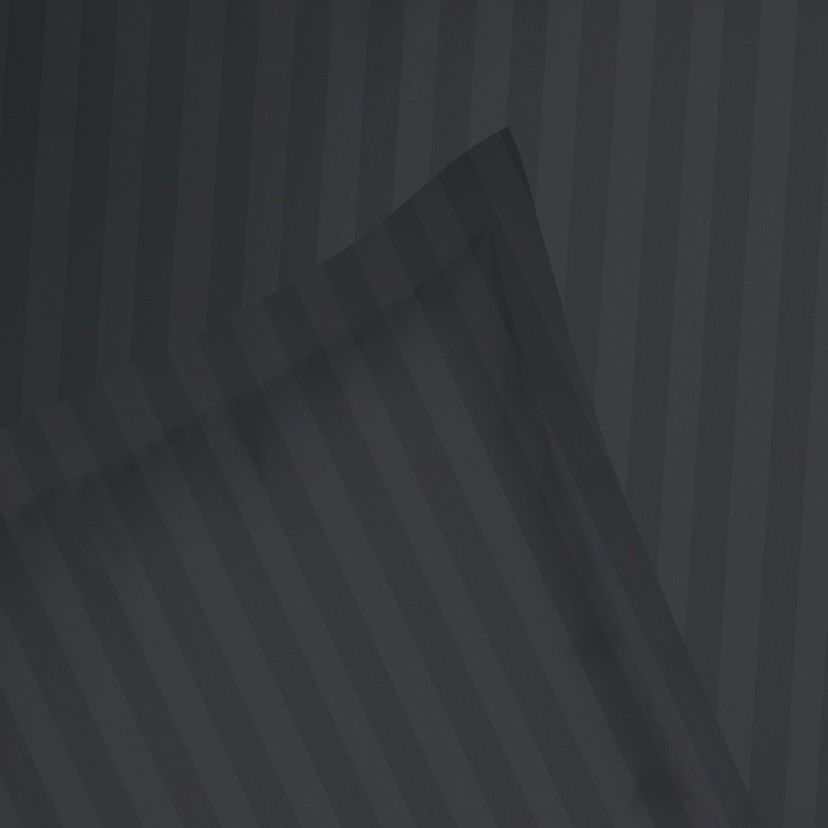 Sheet set cotton satin dobby stripe woven  -  Black