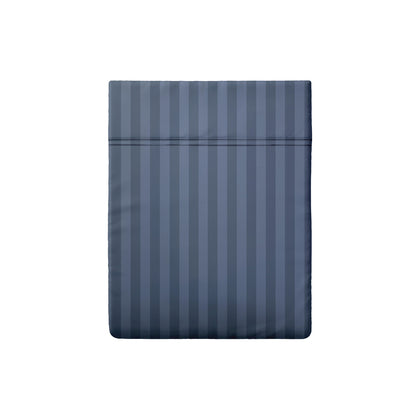 Flat sheet cotton satin dobby stripe woven - Blue