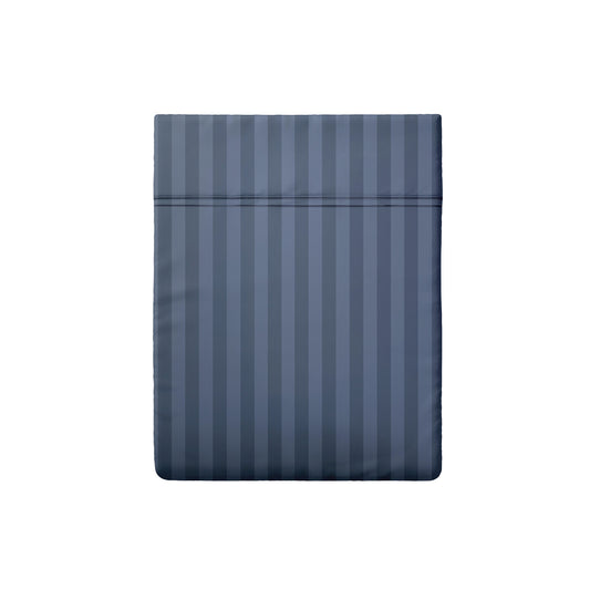 Drap plat satin de coton dobby stripe -  Bleu 06
