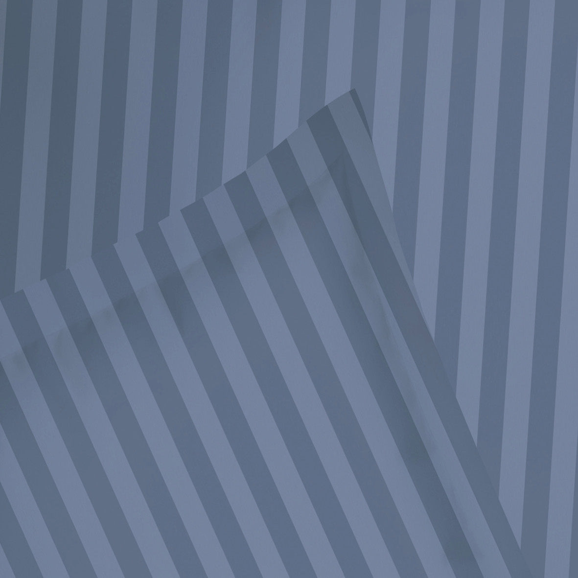 Flat sheet cotton satin dobby stripe woven - Blue