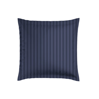 Pillowcase(s) cotton satin dobby stripe woven - Dark blue