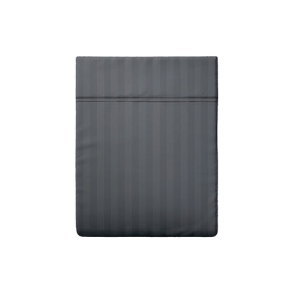 Flat sheet cotton satin dobby stripe woven - Dark grey