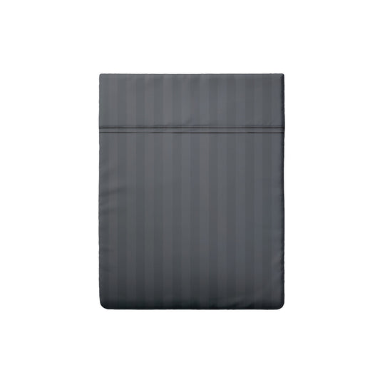Flat sheet cotton satin dobby stripe woven - Dark grey
