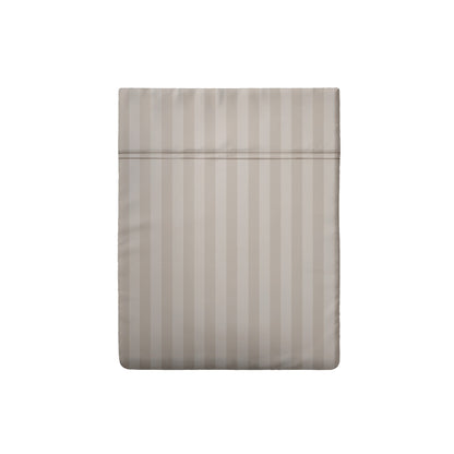 Flat sheet cotton satin dobby stripe woven - Taupe