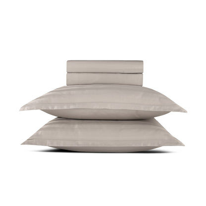 Sheet set cotton satin dobby stripe woven - Taupe