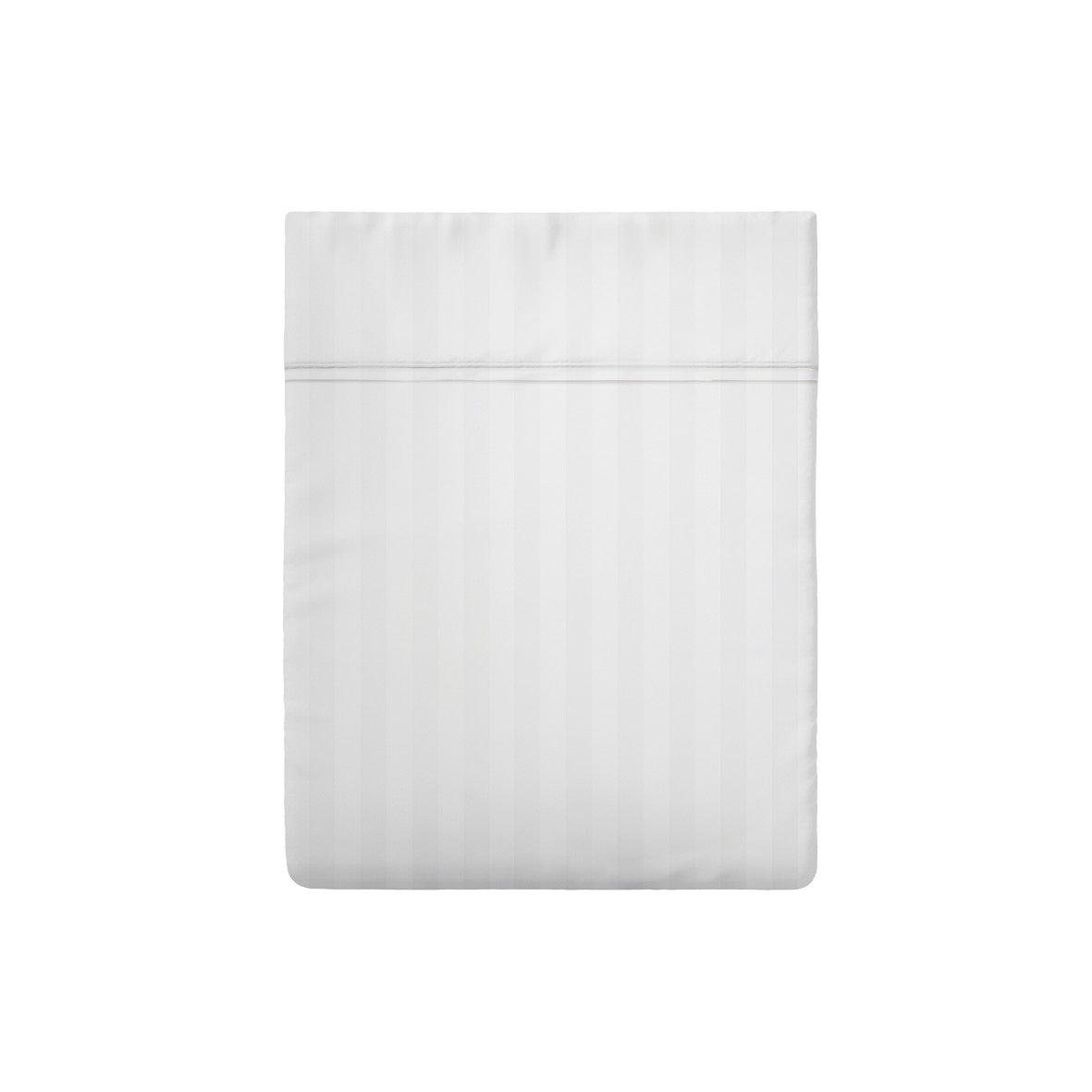 Flat sheet cotton satin dobby stripe woven - White