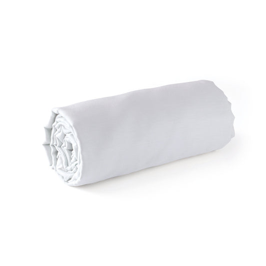 Fitted sheet cotton satin - White