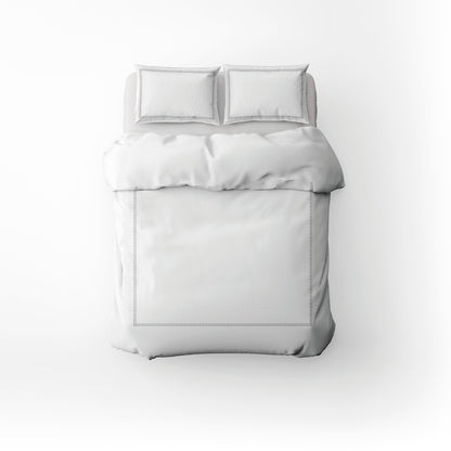 Duvet cover + pillowcase cotton satin - Lune impériale Grey / White