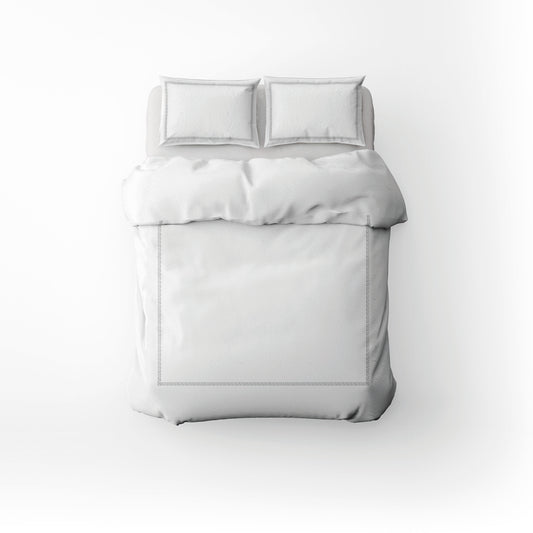 Duvet cover + pillowcase cotton satin - Lune impériale Grey / White