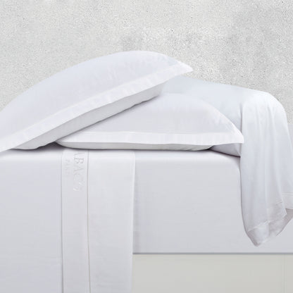 Flat sheet cotton satin  - Uni 1 baratta White 01