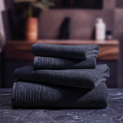 Hand towel + bath towel combed cotton LT - Ecume - 2 x (50 x 100 cm) + 2 x (70 x 140 cm)