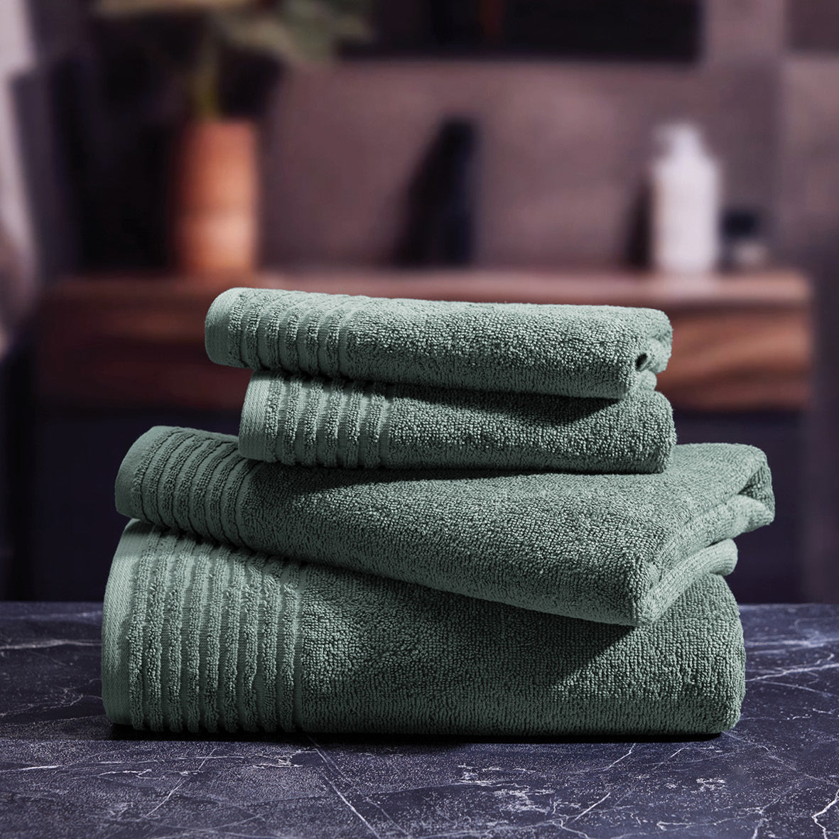 Complete bath linen set combed cotton LT - Ecume - 12 pieces