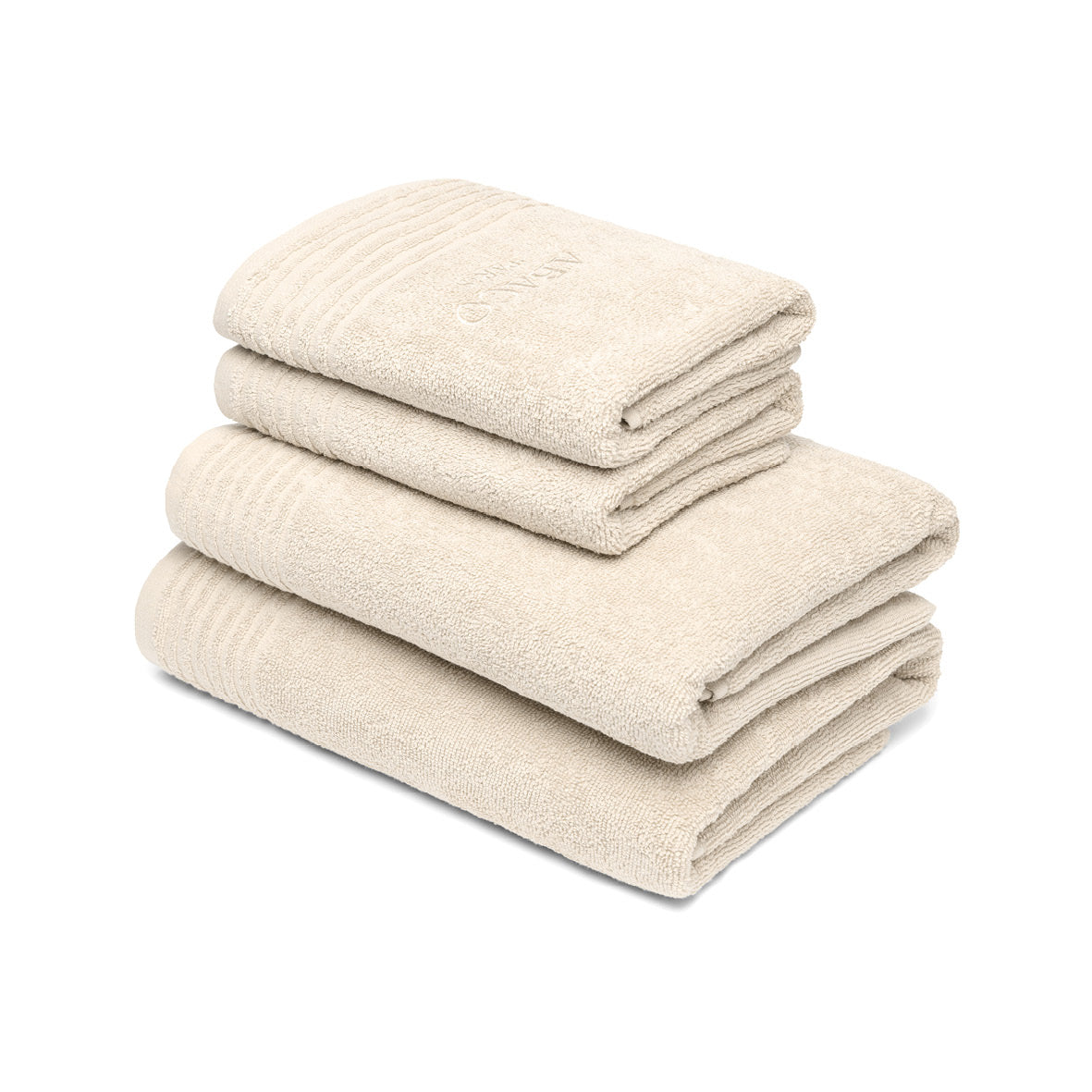 Hand towel + bath towel combed cotton LT - Ecume - 2 x (50 x 100 cm) + 2 x (70 x 140 cm)