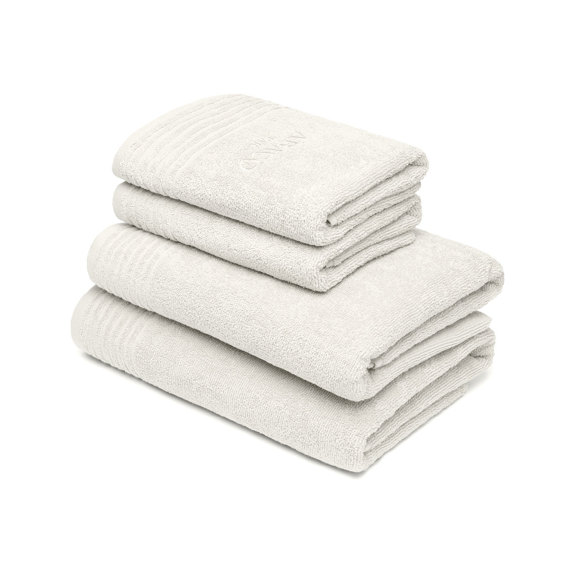 Hand towel + bath towel combed cotton LT - Ecume - 2 x (50 x 100 cm) + 2 x (70 x 140 cm)