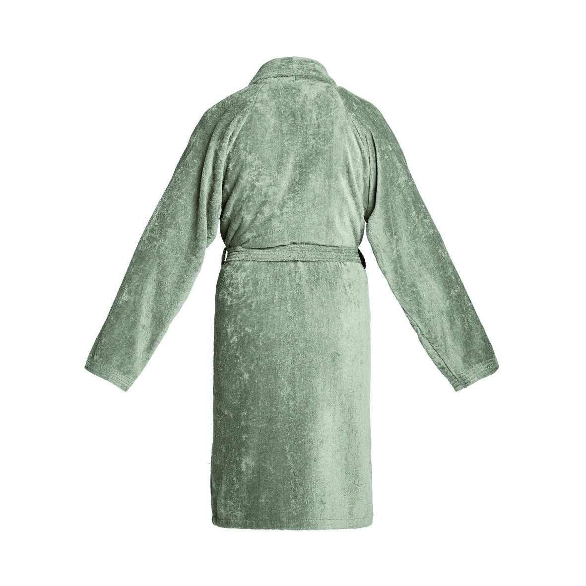 <p>Peignoir avec col châle en coton velours - Uni Vert sauge</p>