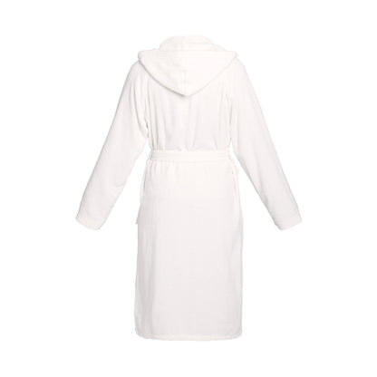 <p>Peignoir coton velours avec capuche - Uni Blanc</p>