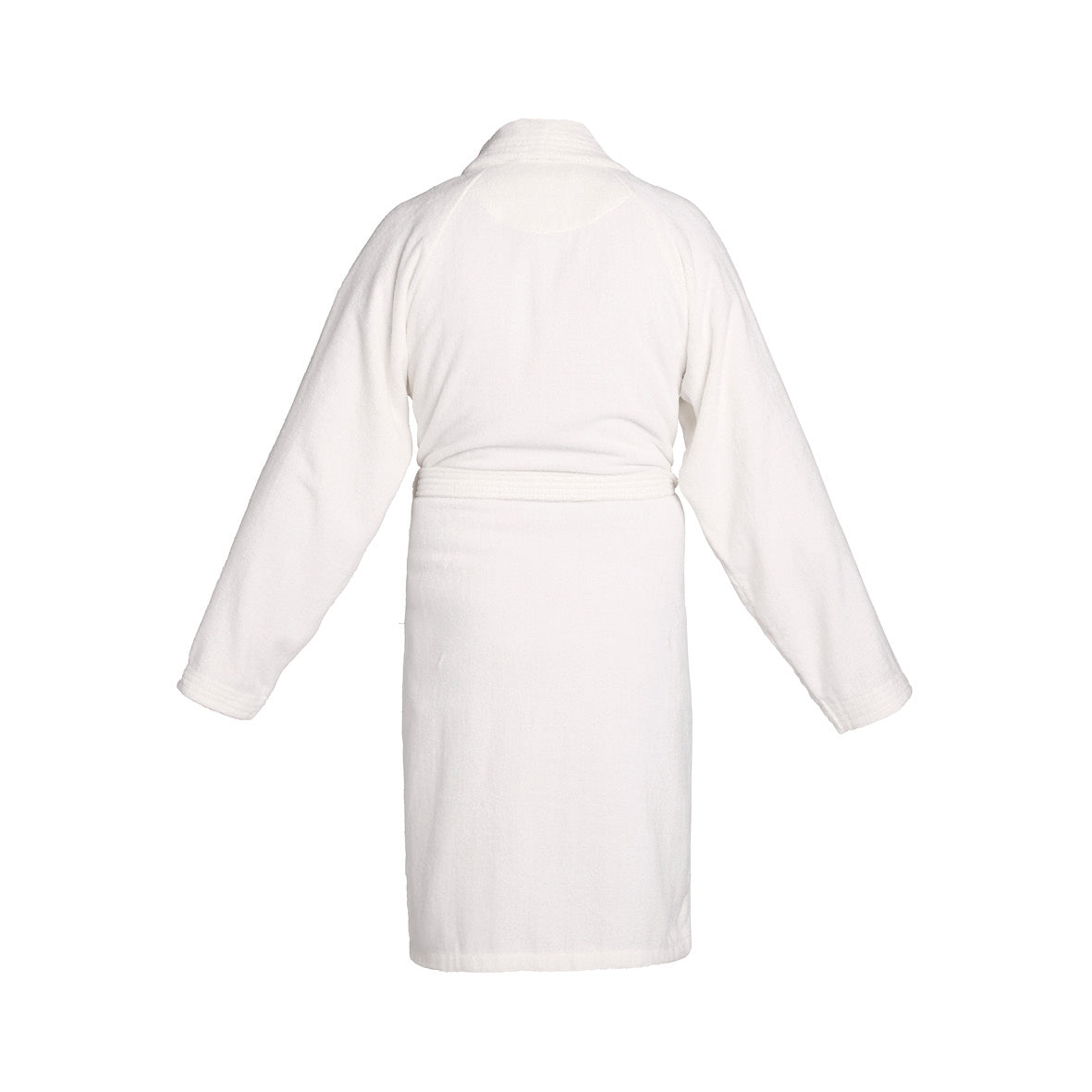 <p>Peignoir avec col châle en coton velours - Uni Blanc</p>