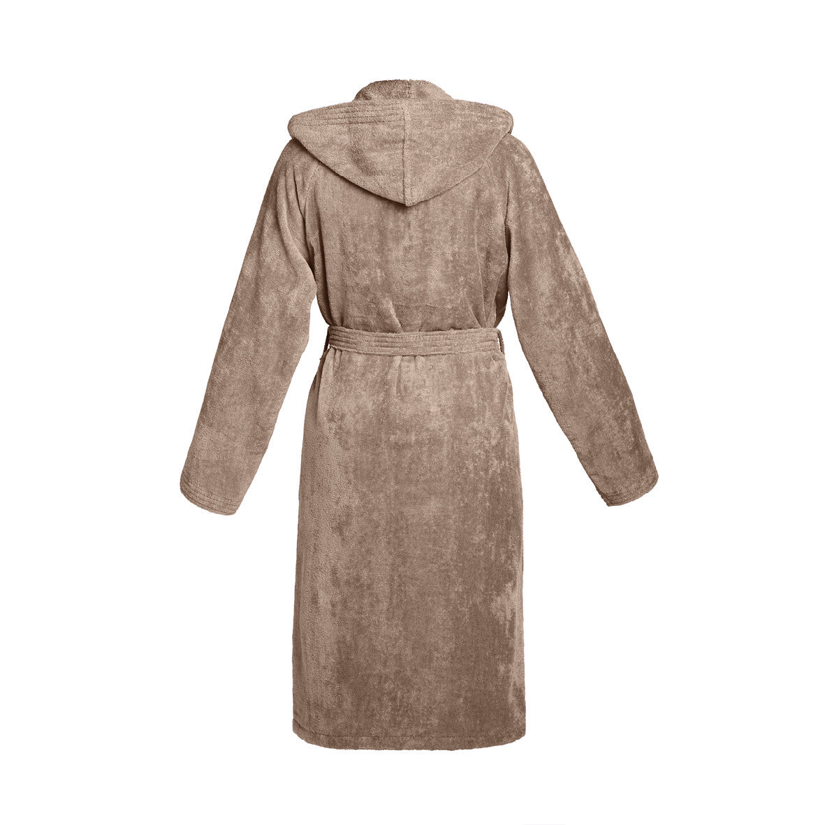 <p>Peignoir coton velours avec capuche - Uni Taupe</p>