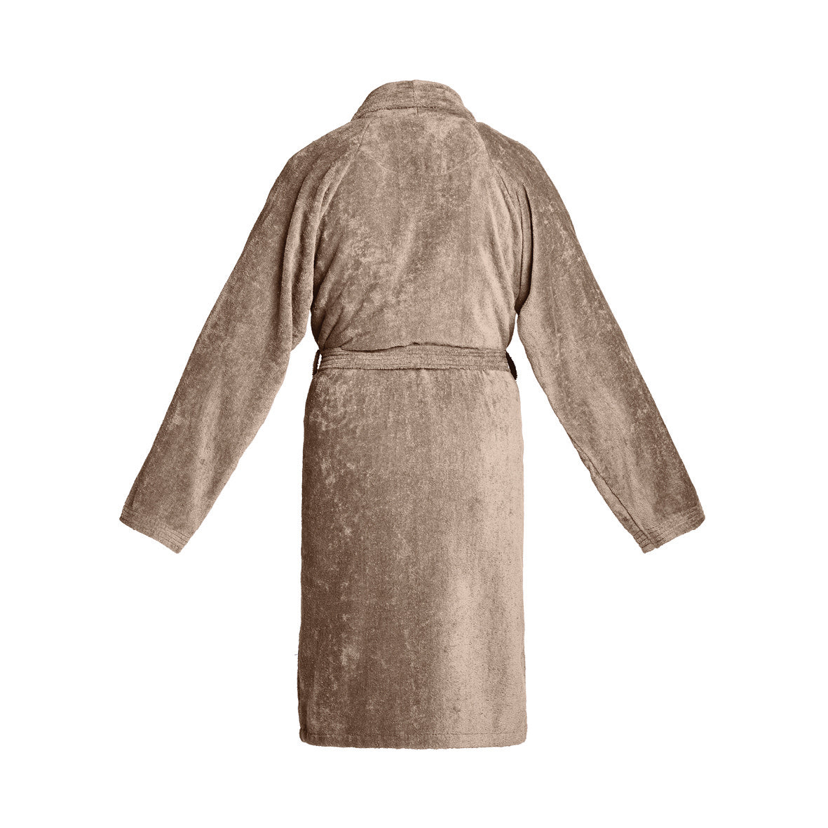 <p>Peignoir avec col châle en coton velours - Uni Taupe</p>