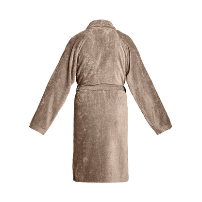 <p>Peignoir avec col châle en coton velours - Uni Taupe</p>
