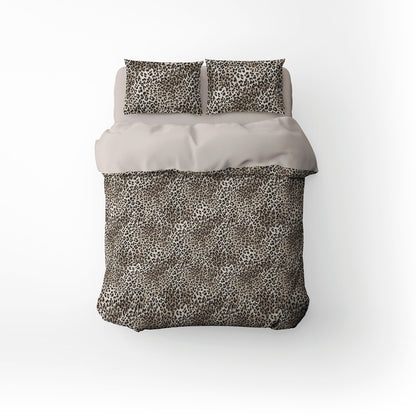 Duvet cover + pillowcase cotton satin  - Fauve Light brown