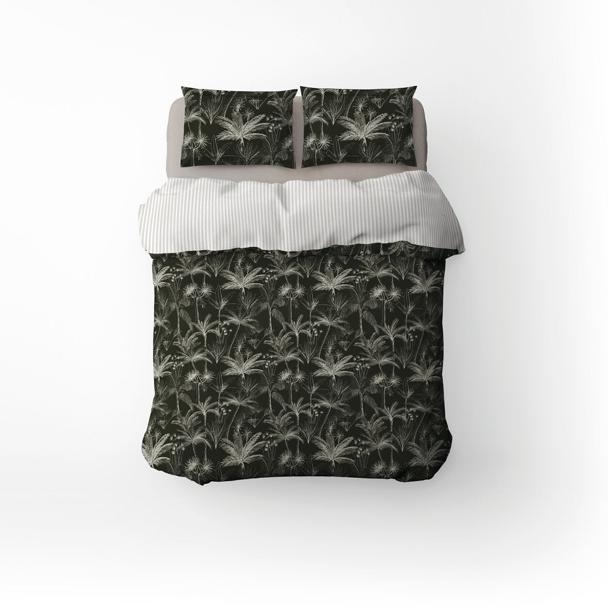 Duvet cover + pillowcase cotton satin  - Wild Black